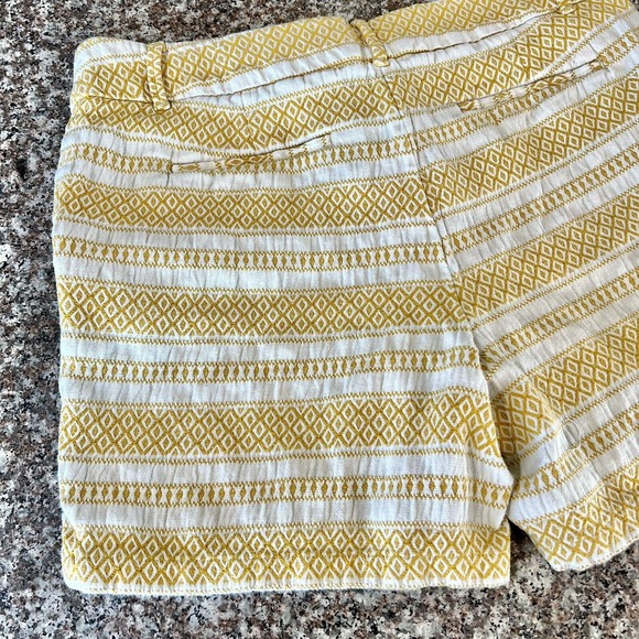 LOFT Ann Taylor Shorts Size 10 Yellow White Stripe Tweed Riviera Coastal Chic - Picture 6 of 12